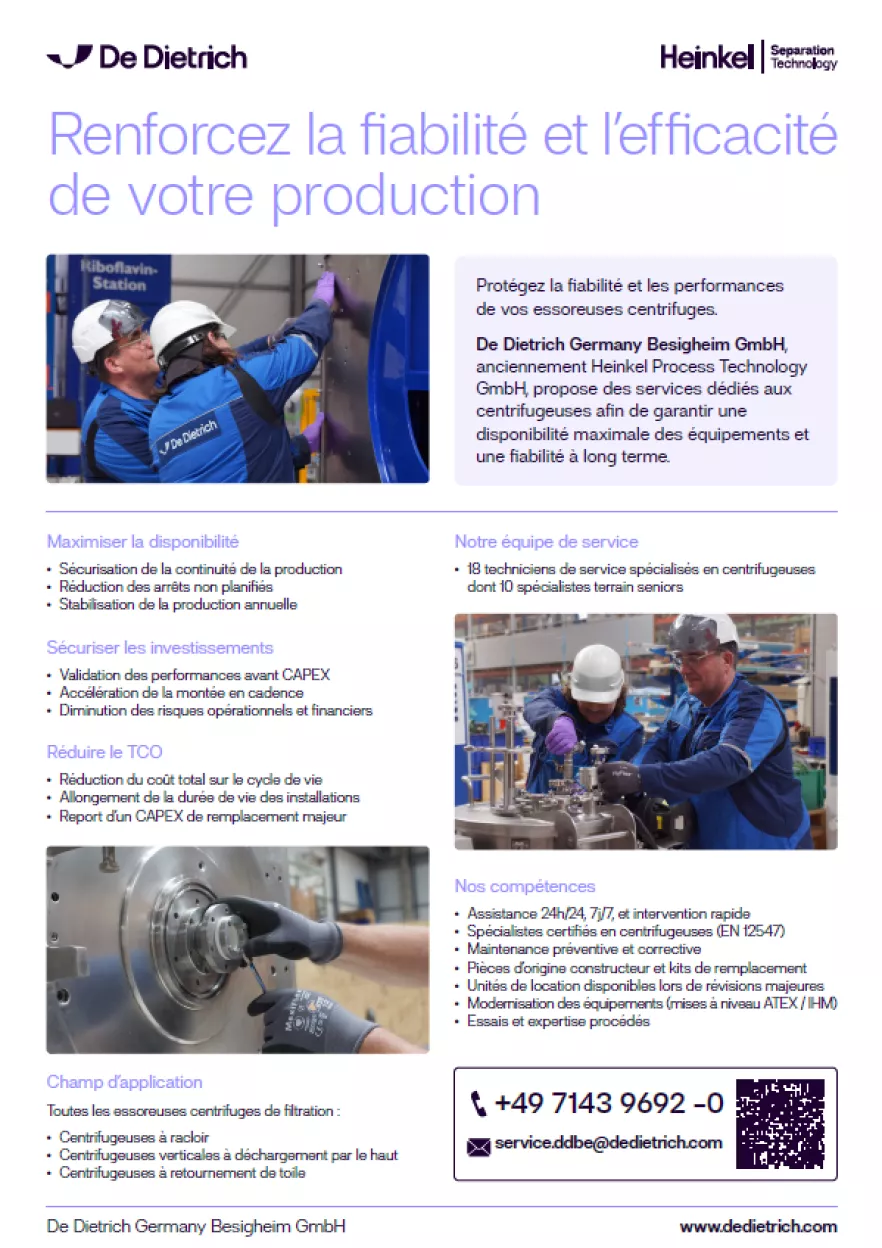 Service centrifugeuses