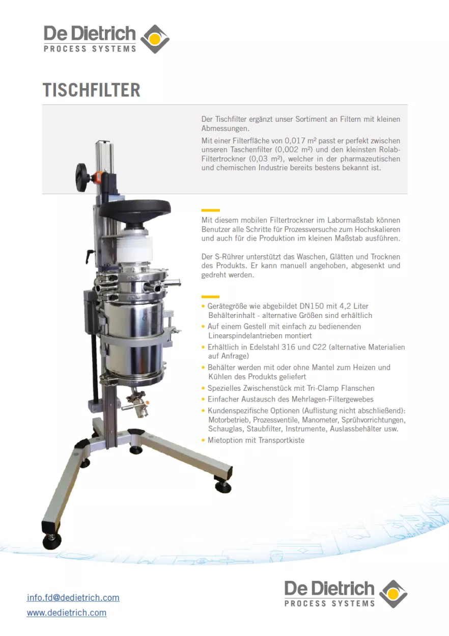 Tischfilter flyer