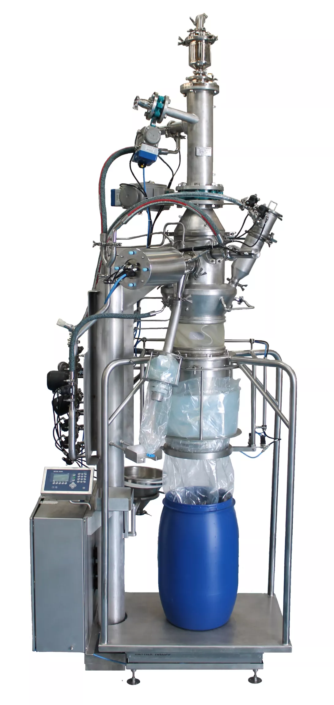 Pack Off station with powder pump